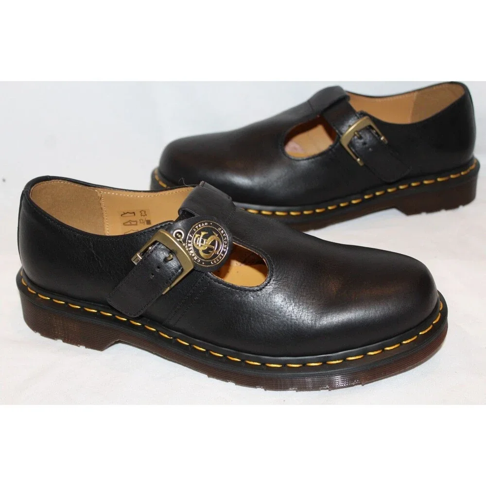 Dr Martens Women's T-BAR Regency Leather Mary Jane Shoes‎ BLACK NIB SZ 11 $170
